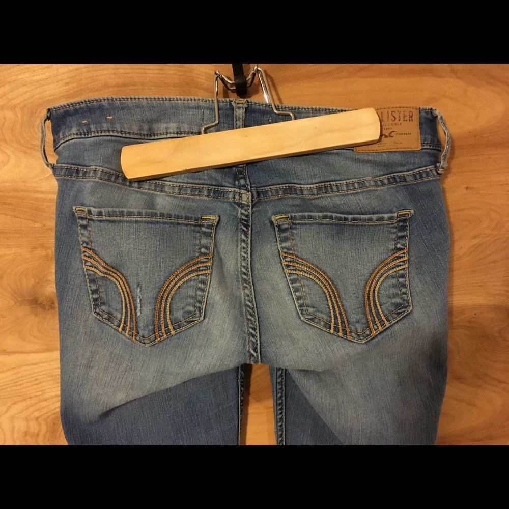 Hollister sz 3 skinny distressed blue jeans - Picture 4 of 8